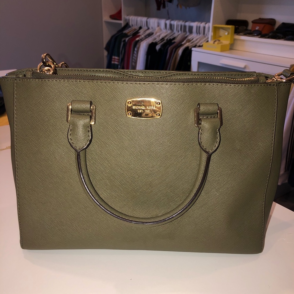olive green michael kors bag